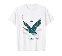 Japanischer Kranich im Retro Vaporwave Cyberpunk Harajuku T-Shirt