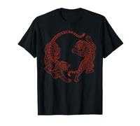 Japanischer Tiger Yin Yang Traditionelles asiatisches Mythologie-Symbol T-Shirt
