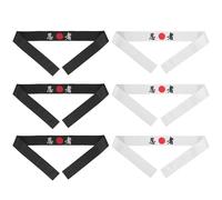 Japanisches Samurai Stirnband 6 Stück aus Polyester | Leicht, Schweißabsorbierend, mit Bindeband, für Geburtstag und Japanische Party