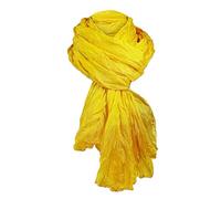 Japanwelt Damen Seidenschal elegantes Knitter-Halstuch Crash-Schal aus 100% Seide im Crinkle-Look 90 x 180 cm