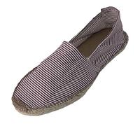 Japanwelt Espadrilles Classic Stripes Canvas Damen und Herren Sommerlatschen Streifen Muster viele Farben, Stripes Braun, 39 EU