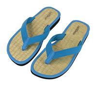 Japanwelt Les Tongs Zimtlatschen Y-Basic Blue - gesunde Zimtsandalen mit Zimtsohlen aus Vietnam - Unisex Größe 43/44 EU Blau
