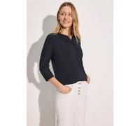 Cecil Damen Jaquard-Struktur-Shirt in Blau, Gr: XXL