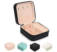 JARAGAR Kleine Schmuckschatulle, Tragbare Reise Schmuckschatulle Organizer Leder Mini Reise Schmuckschatulle für Ringe Ohrringe Halskette Armbänder Schmuck Geschenk für Frauen Mädchen