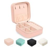 JARAGAR Kleine Schmuckschatulle, tragbarer Reise-Schmuck-Organizer, Leder, Mini-Reise-Schmuckkästchen für Ringe, Ohrringe, Halsketten, Armbänder, Schmuck, Geschenk für Frauen und Mädchen