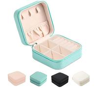 JARAGAR Kleine Schmuckschatulle, tragbarer Reise-Schmuck-Organizer, Leder, Mini-Reise-Schmuckkästchen für Ringe, Ohrringe, Halsketten, Armbänder, Schmuck, Geschenk für Frauen und Mädchen