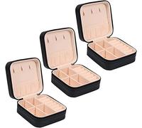 JARAGAR Kleine Tragbare Reise Schmuckschatulle Organizer Leder Mini Reise Schmuckschatulle für Ringe Ohrringe Halskette Armbänder Schmuck Geschenk für Frauen Mädchen