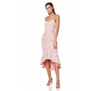 Jarlo London Damen Cleo Midi Trägern aus Spitze Kleid, Rosa/Nude, 44