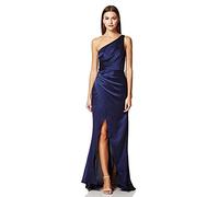 Jarlo London Lisa One-Shoulder-Maxikleid mit Falten-Detail, Marineblau, 44, Navy, 44