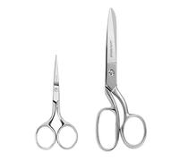 JARVISTAR Profi 8-Zoll Stoffschere mit 4-Zoll Stickschere,Schneiderschere Textilschere Scharf aus Edelstahl Nähschere Lederschere für Home,Schneiderinnen,Kleidung, Textilien, Leder, Jeansstoff,Seide