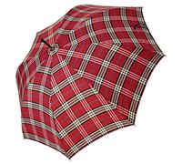 Jasch Regenschirm Stockschirm Damen Herren Automatik Windproof Fiberglas Karo Rot