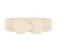 JasGood Damen Breiter Elastischer Taillengürtel Stretch Kleider Gürtel für Damen Hüftgürtel mit Modische Schnalle,Beige,90cm