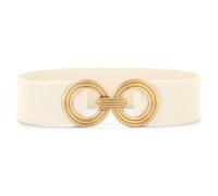 JasGood Damen Breiter Elastischer Taillengürtel Stretchy Gürtel für Kleider Hüftgürtel Goldener Schnalle Gürtel für Damen,Beige,90cm