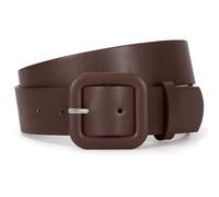 JasGood Damen Ledergürtel in Bonbonfarbe Breiter Leder Gürtel für Damen Taillengürtel mit Quadratischer Schnalle für Jeans Hosen Kleider,Kaffee,130cm