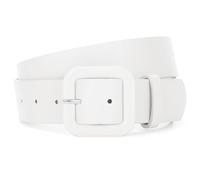 JasGood Damen Ledergürtel in Bonbonfarbe Breiter Leder Gürtel für Damen Taillengürtel mit Quadratischer Schnalle für Jeans Hosen Kleider,White,110cm