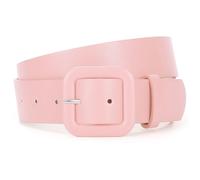 JasGood Damen Ledergürtel in Bonbonfarbe Breiter Leder Gürtel für Damen Taillengürtel mit Quadratischer Schnalle für Jeans Hosen Kleider,Rosa,120cm