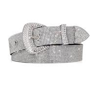 JasGood Damen Strass Gürtel Nietengürtel Ledergürtel für Jeans | Nieten Strass Gürtel für Damen,Glitzer Western Cowgirl Gürtel,Punk Ledergürtel für Jeans Hosen Party,Damen Taillengürtel