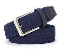 JasGood Geflochtener Elastischer Gürtel für Damen Herren, Unisex Stoffgürtel Stretchgürtel Dehnbarer Gürtel für Jeans Hosen, Blau, 100cm