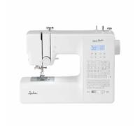 JATA JSMC1120 Nähmaschine, 270 Stiche, 100 alphanumerische, 91 dekorative und 8 automatische Knopflöcher, Nähen von Jeans und dicken Stoffen, Doppelnadel, Freiarm und LED-Licht, kompakt, einfache