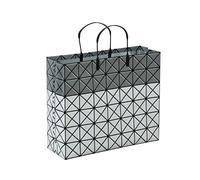 Jauhmui 5 Stück Einkaufstasche,Große Partytüten,PVC Einkaufstaschen mit Tragegriff,Wiederverwendbare Geschenkbeutel,Modische Einkaufstasche, Große Größe und Stabiler Griff,Faltbare Damen (Grau,L)