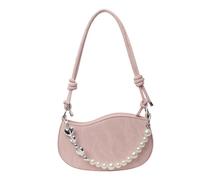 Javoryxh Handtasche Achseltasche Mit Perlenkette Messengers PU Leder Schulter Crossbody Shopping Damen Achselhöhle Pu Leder Schultertasche Süße Umhängetasche Modische Handtasche