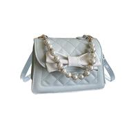 Javoryxh Modische Umhängetasche Mit Schleife Schlichtes Leder Pendler Tasche Damen Handtasche Perlenkette Elegante Umhängetaschen Handtasche Umhängetasche Schleife Elegante Damen Geldbörse