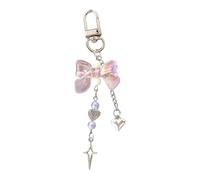 Javoryxh Star Heart Bows Keychain for Women Handbag Charms Fashion Heart Accessories Valentines's Day Gifts Car Key Rings Aesthetic Accessories