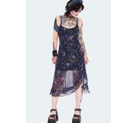 Jawbreaker - Midi Night Crow Printed Mesh Black - Kleid - Blau - L - 92% Polyester, 8% Elasthan Blau L