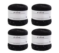 JAWSEU 4 Rollen Pailletten Baumwolle Strickgarn Nähfaden, Nähgarn Pailletten Garn Strickgarn Glitter Garn Hand Häkelgarn Stricken Nadelarbeit Baumwoll kreuzstich Stickgarn DIY Craft Nähstränge