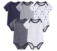 JAWSEU 5er Neugeborene Baby Jungen Mädchen Strampler, Babykleidung Set Baby Kleidung Kurzarmbody Kurzarm Body FüR Jungen MäDchen Body Baby MäDchen Strampler Babysachen Neugeborenen Set Baby Geschenk