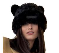 JAWSEU Bärenohr Beanie Mütze für Damen, Flauschig warm Plüsch Bär Bärenohren Wintermütze Plüsch Flauschige Trappermütze Süßer Hut Kunst Pelz Mütze Strickmütze Winddichte Mütze Kälteschutz Skimütze