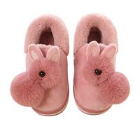 JAWSEU Mädchen Hausschuhe Damen Winter Wärme Hausschuhe rutschfeste Plüsch Indoor Heimschuhe Wintersaison für Kinder