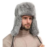 JAWSEU Russen Mütze Herren Russische Bombermütze Im Freien Warme Ohrenschützer Männer Frauen Universelle Winter Skimützen Verdickte Hüte Unisex Warme Schneedichte Fliegermütze Kunstfellmütze