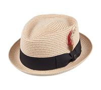 Jaxon & James Diamond Crown Porkpie Toyo-Strohhut - Natur - M