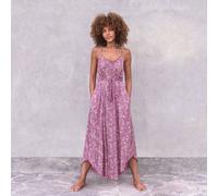 Jaya MAXIKLEID ESTELLE - Damen - Luftig-leichtes Maxikleid mit Allover-Blütenprint aus weichfließender Rayon-Viskose ideal für den Urlaub carmine flowers/pink M/L