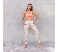 Jaya MEGAN - Hose im Sarouel-Stil, Taschen, tiefer Schnitt, weich fließender Stoff aus Tencel/Biobaumwolle creme M