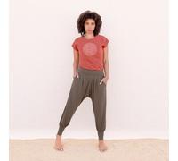 Jaya MEGAN - Hose im Sarouel-Stil, Taschen, tiefer Schnitt, weich fließender Stoff aus Tencel/Biobaumwolle olive/grün S