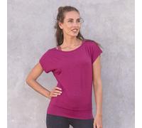 Jaya SMILLA Tencel - Damen - lockeres Shirt für Yoga und Freizeit aus Tencel-Baumwoll-Mix berry/pink M