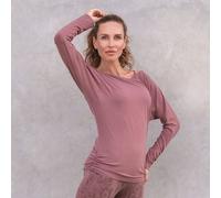 Jaya YANTI - Damen - Longsleeve für Yoga und Freizeit aus Biobaumwolle bluegrey/blau M
