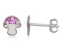 JAYARE Ohrringe Mädchen Pilz 925 Sterling Silber violett-lila Kinder Ohrstecker