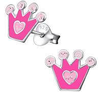 JAYARE Ohrringe Mädchen Prinzessin-Krone 925 Sterling Silber Kinder Ohrstecker
