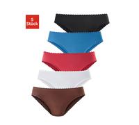 Jazz-Pants Slips PETITE FLEUR, Damen, Gr. 38, bunt (braun, weiß, rot, hellblau, schwarz), Microfaser, Obermaterial: 92% Polyamid, 8% Elasthan, unifarben, körpernah, Unterhosen, aus weicher Microfaser 