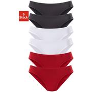 Jazz-Pants Slips, Damen, Gr. 48/50, rot (rot, schwarz, weiß), Microfaser, Obermaterial: 95% Polyamid, 5% Elasthan (LYCRA), VIVANCE ACTIVE BY LASCANA, unifarben, körpernah, Unterhosen, aus weicher Micr