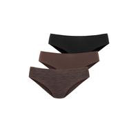 Jazz-Pants Slips LASCANA "aus hochwertiger Modal-Qualität", Damen, Gr. 32/34, braun (braun, schwarz), Obermaterial: 94% Modal (TENCEL™), 6% Elasthan, unifarben, körpernah, Unterhosen Jazz-Pants Slips,