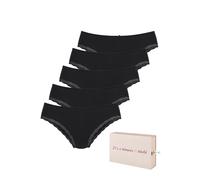 Jazz-Pants Slips LASCANA, Damen, Gr. 32/34, schwarz, Single Jersey, Obermaterial: 95% Baumwolle, 5% Elasthan, unifarben, körpernah, Unterhosen, aus elastischer Baumwolle mit zarter Spitze, mit Aufbewa