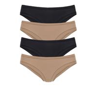 Jazz-Pants Slips LASCANA, Damen, Gr. 48/50, 4 Stk., beige (sand, schwarz), Single Jersey, Obermaterial: 92% Baumwolle, 8% Elasthan, unifarben, körpernah, Unterhosen Jazz-Pants Slips, "Perfect Basics"