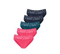 Vivance Jazzpants, mit floraler Spitze vorn 36/38, 5 St. bunt Damen Jazzpants Slips Damenwäsche 36/38, 5 St. pink, navy, petrol