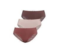 Jazz-Pants Slips VIVANCE, Damen, Gr. 36/38, bunt (rosé, beere, mahagoni), Single Jersey, Obermaterial: 95% Baumwolle, 5% Elasthan. Spitze: 90% Polyamid, 10% Elasthan, unifarben, körpernah, Unterhosen,