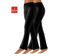 Jazzpants, Damen, Gr. 32/34, N-Gr, schwarz (2x schwarz), Single Jersey, Obermaterial: 95% Baumwolle, 5% Elasthan, VIVANCE ACTIVE BY LASCANA, unifarben, Basic, Basic lang, Hosen, mit leicht ausgestellt