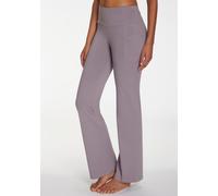 Jazzpants LASCANA ACTIVE, Damen, Gr. 32/34, N-Gr, lila (lavendel), Obermaterial: 95% Baumwolle, 5% Elasthan, unifarben, Basic, körpernah lang, Hosen, mit Handytasche, Loungewear (37083338-32) lavendel